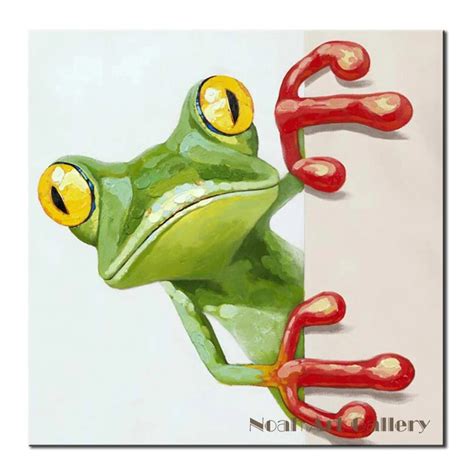 Lively Frog Painting Wall Art Home Goods Decorative Painting For Kids ...