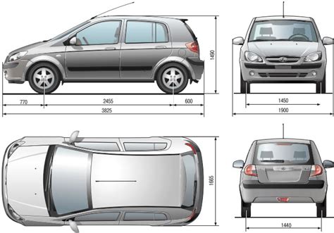 Хендай Гётц. Габариты и основная информация
