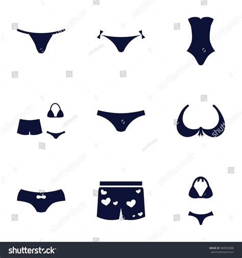Bikini Icons Set Set Bikini Stock Vector Royalty Free Shutterstock