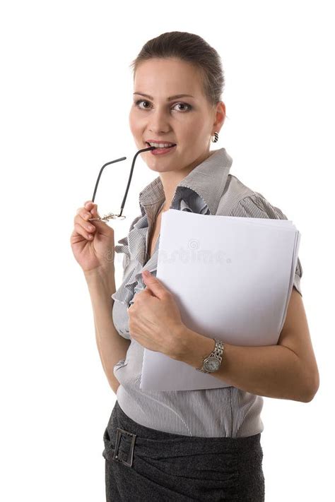 Beautiful Brunette Wearing Glasses Stock Photo Image Of Beautiful