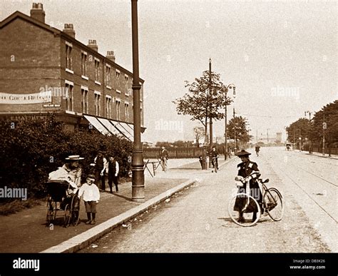 stretford gorse hill chester road early  stock photo alamy