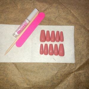 Makeup Handmade Nude Pink Long Coffin Press On Nails Poshmark
