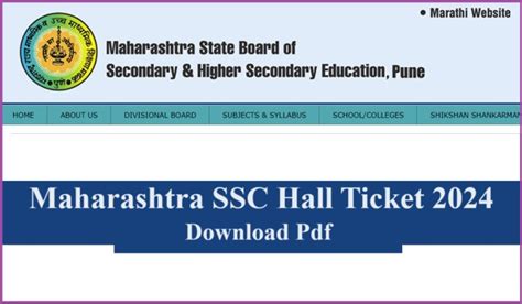 Maharashtra Board Ssc Hall Ticket 2024 Link Out Dowbload Msbshse 10th Std Hall Ticket Pdf