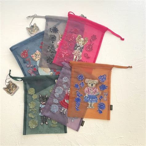 Nathalielete ナタリーレテ Nathalie Lete Organdy Drawstring Pouch Dog オーガンジー