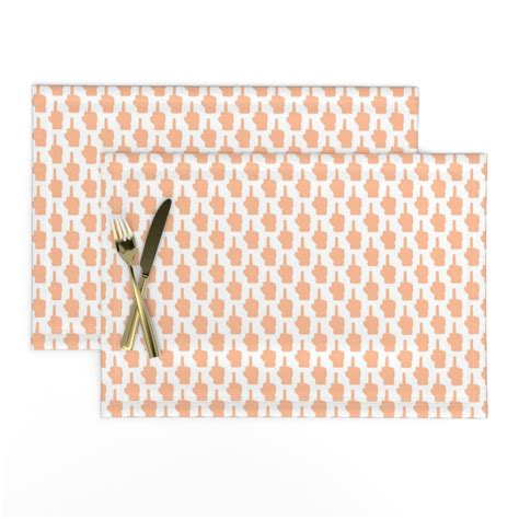 Bigger Scale Middle Fingers In Peach Placemats Spoonflower