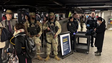 Armed National Guard And State Police Guard Nyc Subways Following Violent Crime Youtube