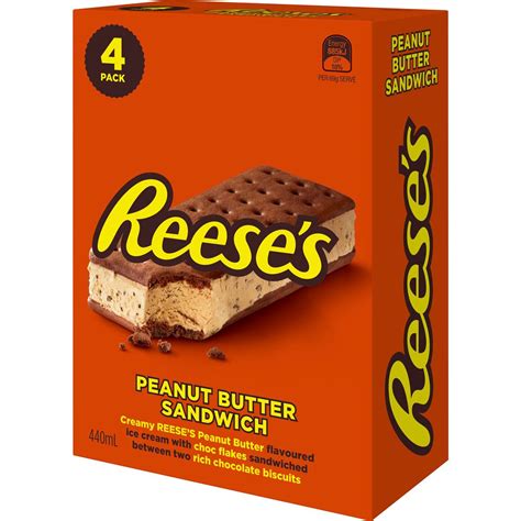 Reese's Ice Cream Sandwich Peanut Butter 4 Pack | Woolworths