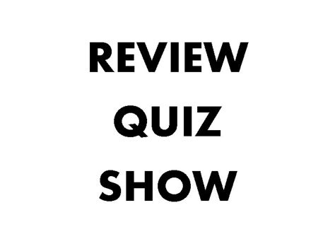 Review Quiz Show 1 The Hypothalamus Is A