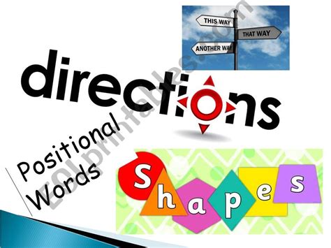 Esl English Powerpoints Directions Prepositions Of Place Shapes