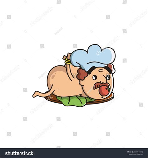 Cartoon Vector Illustration Cute Character Naked Stock Vector Royalty Free 1127941772