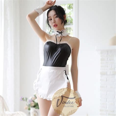 Jual Dress Semi Kulit Leather Apron Maid Pelayan Sexy Lingerie JAV Shopee Indonesia