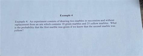 Solved Example 4: An experiment consists of drawing two | Chegg.com