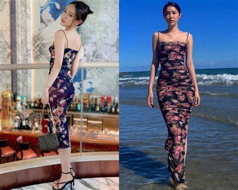 Đụng hàng váy hoa hot girl Thúy Vi bị em gái Ngọc Trinh lấn át