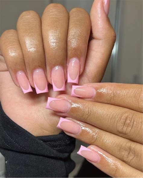 French Tip Acrylic Nails Short Square Acrylic Nails Ombre Acrylic