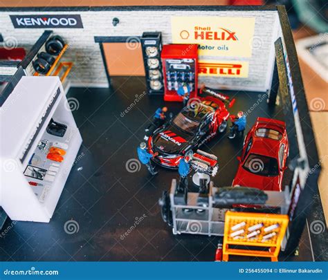 Custom Model Car Toyota Supra In A Workshop By Hot Wheels Diorama Made In Malaysia Editorial