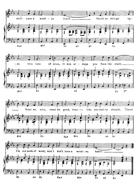 Wooden Heart Piano Sheet Music Easy Sheet Music