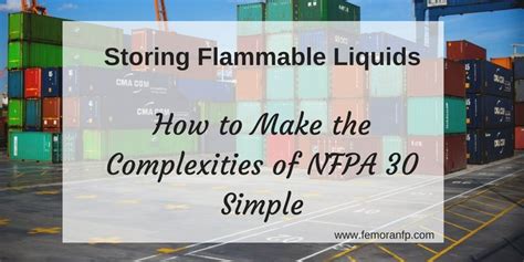 Simplifying Nfpa Guidelines For Storing Flammable Liquids F E Moran