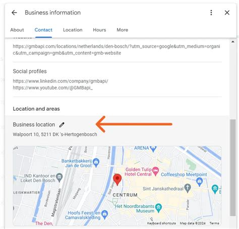 how to change business address on google