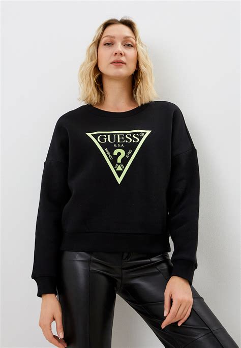 Свитшот Guess, цвет: черный, RTLACE767001 — купить в интернет-магазине ...