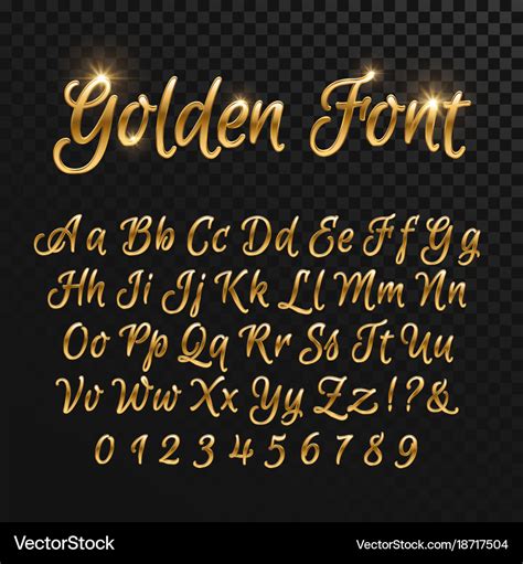 Calligraphic Golden Letters Vintage Elegant Gold Vector Image Gold Letters