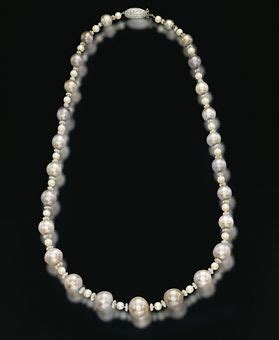 AN IMPORTANT NATURAL COLOURED PEARL PEARL AND DIAMOND NECKLACE BY