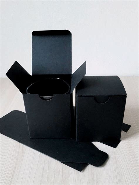 Коробка 8x8x9,5 см, черная, для свечей, стаканов, самосборная купить в ...