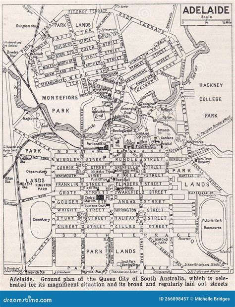 Vintage Map of Adelaide 1930s Editorial Photography - Illustration of