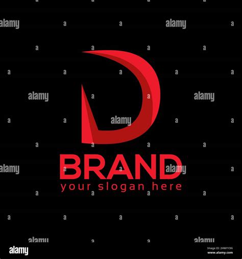 Red D Logo Vector Vector Illustration On Black Background Stock Vector