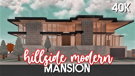 Roblox Bloxburg 40k Hillside Modern Mansion No Large Plot Speedbuild Youtube