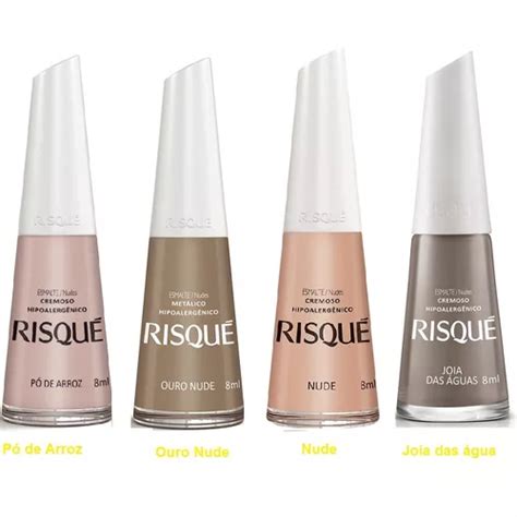 4 Esmaltes Risque Tons Nude Parcelamento Sem Juros