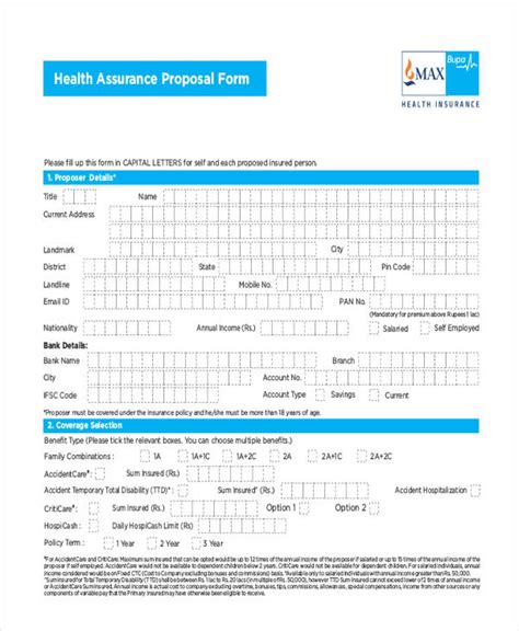 Insurance Proposal Templates For Word