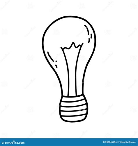 Hand Drawn Doodle Light Bulb Icon Vector Sketch Illustration Of Black