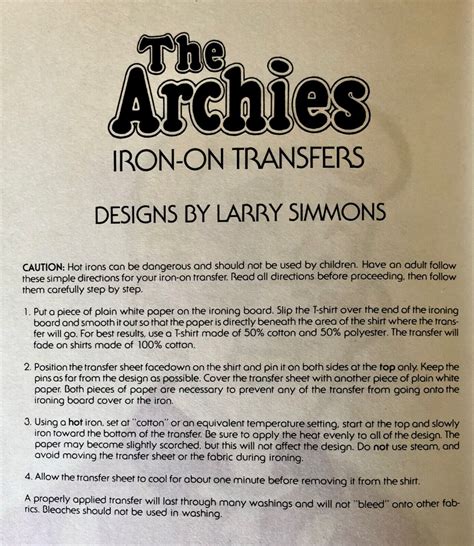 Vintage The Archies Comic Strip Hot Peel Iron On Transfer Archie Gang