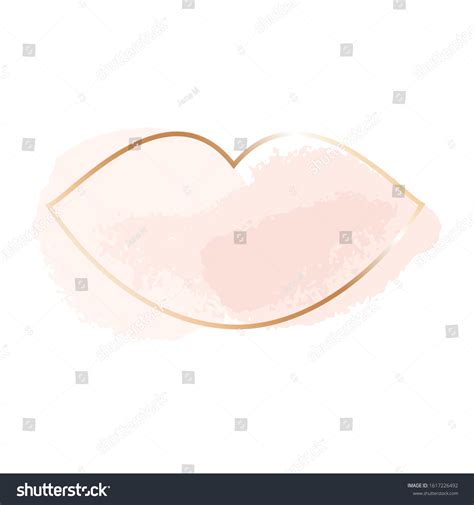 Nude Rose Brush Strokes Gold Frame Stock Vector Royalty Free