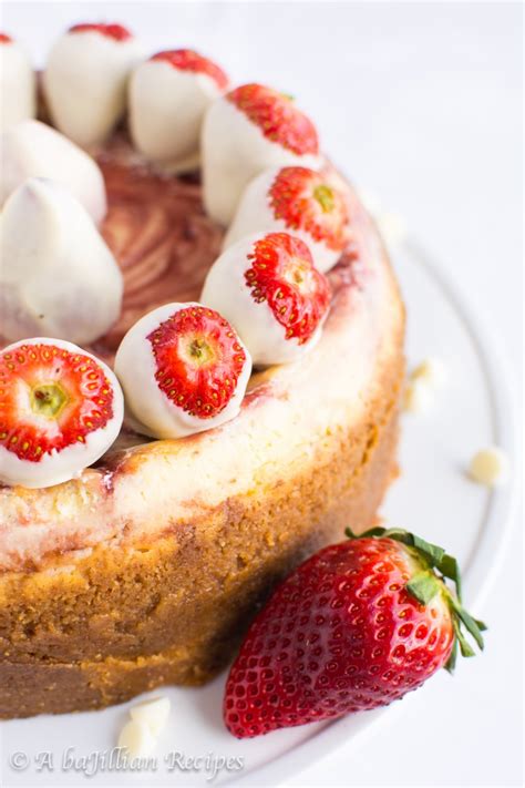 White Chocolate Strawberry Cheesecake A Bajillian Recipes