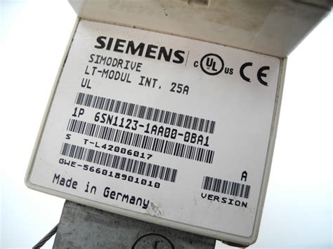 Siemens Simodrive 6SN1123 1AA00 0BA1 LT Modul Int 25A Version A TESTED