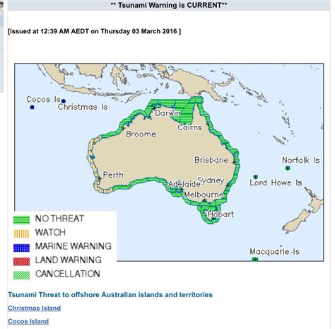 Map: Tsunami warning for Australia's Christmas and Cocos Island; watch along the Western ...