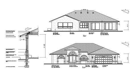House Elevation Autocad Drawing Cadbull