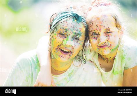 Funny Face Indoor Emotional Kids Portrait Kids With Paintings Face
