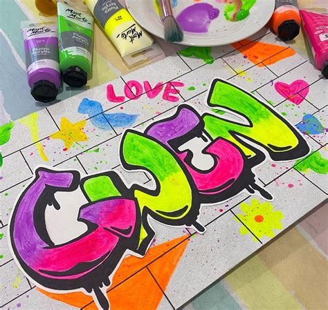 Neon Graffiti Art kids class — Gloworm Studios