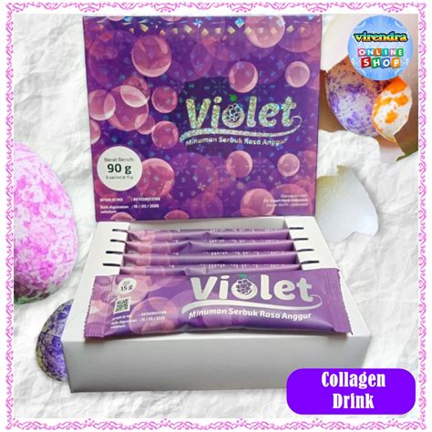 Jual Violet Collagen Drink Minuman Kolagen 1 Box Isi 6 Sachet Shopee