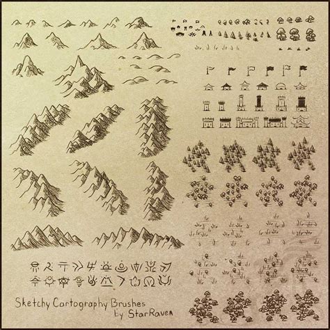 Sketchy Cartography Brushes by StarRaven on DeviantArt