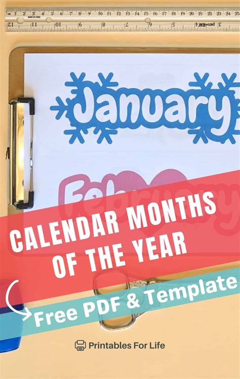 Free printable months of the year pdf- download & print