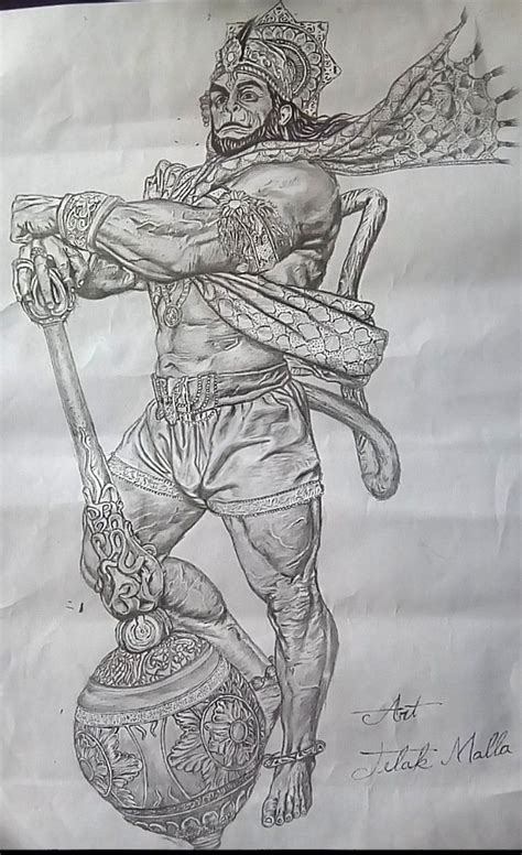 Hanuman Pencil Drawing