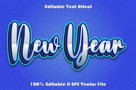 Premium Vector New Year Editable Text Effect