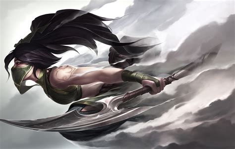 Photo Wallpaper Girl, Art, Akali, League Of Legends, - Akali Fan Art ...