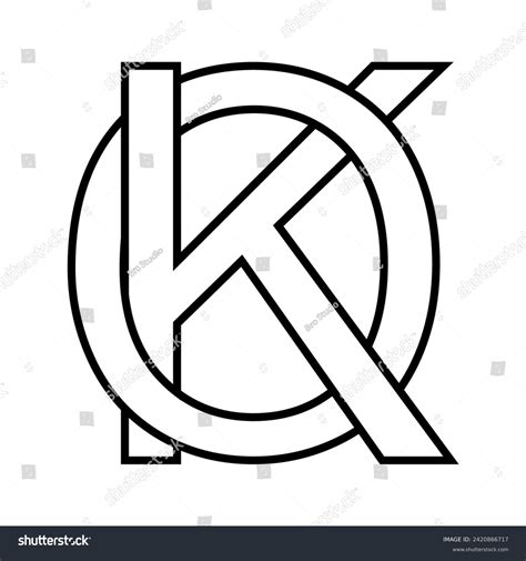 Logo Sign Ok Ko Icon Double Letters Logotype K Royalty Free Stock