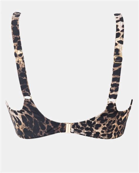 Μαγιό top Rock Club Animal print Bikini για μεγάλο στήθος Cup D E Χωρίς Ενίσχυση Με