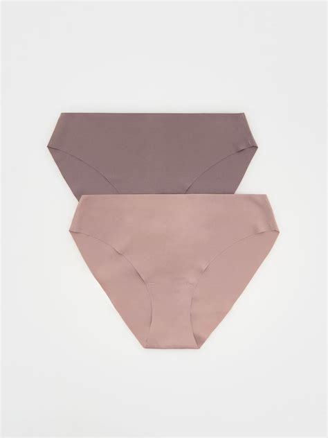 Bezszwowe majtki typu bikini 2 pack Kolor brązowy RESERVED 790BH 88X