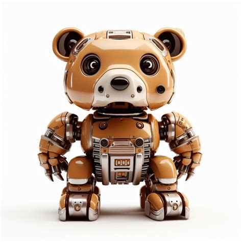 Premium AI Image | Brown bear robot funny robotic animal isolated over ...